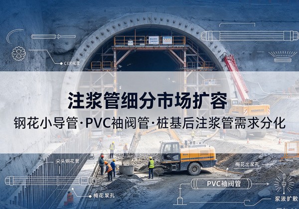 安远注浆管细分市场扩容，隧道钢花小导管、PVC 袖阀管、桩基后注浆管需求分化